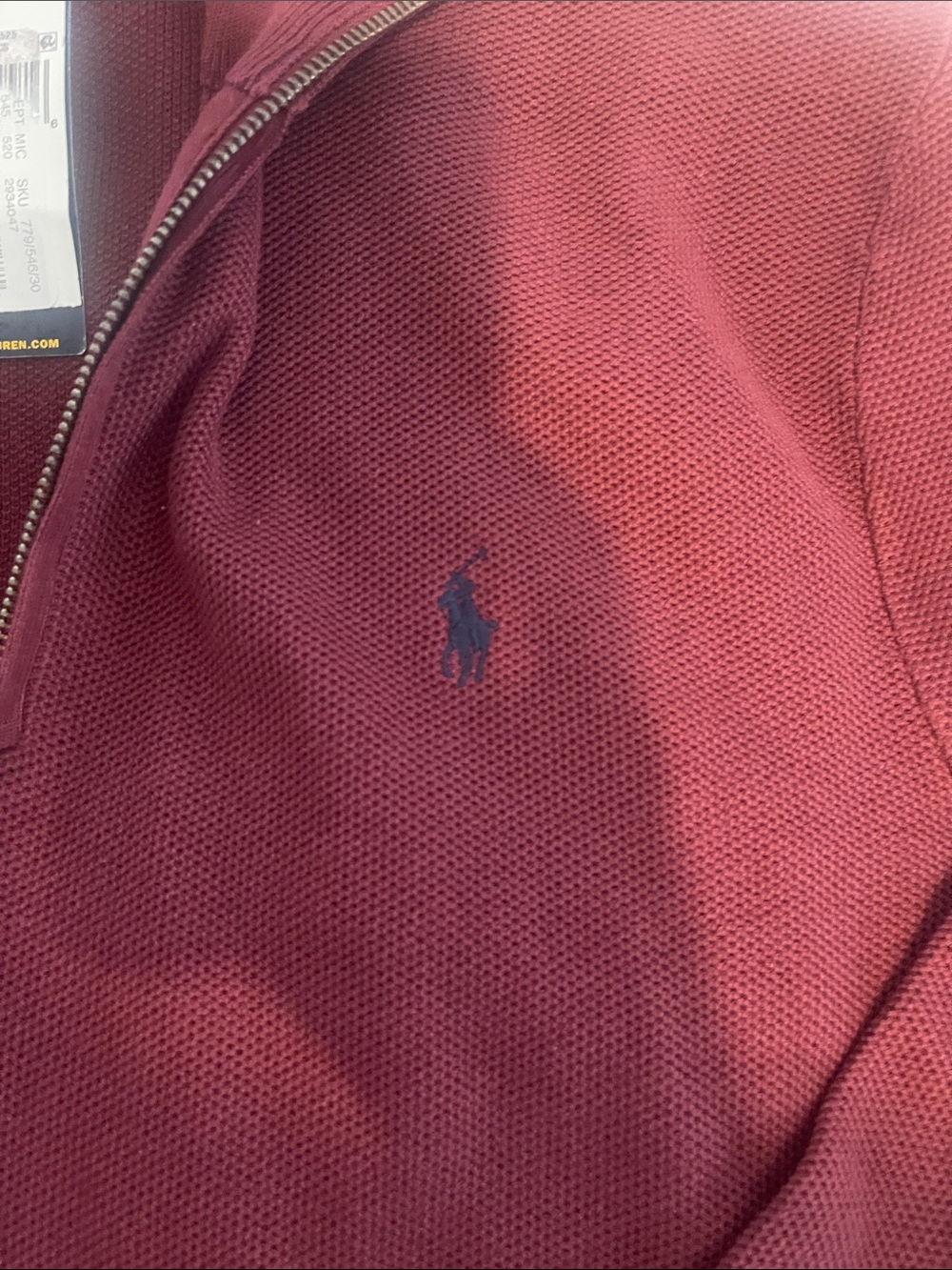 Polo by Ralph Lauren Men's Maroon Half-Zip Sweater - Picture 4 of 4